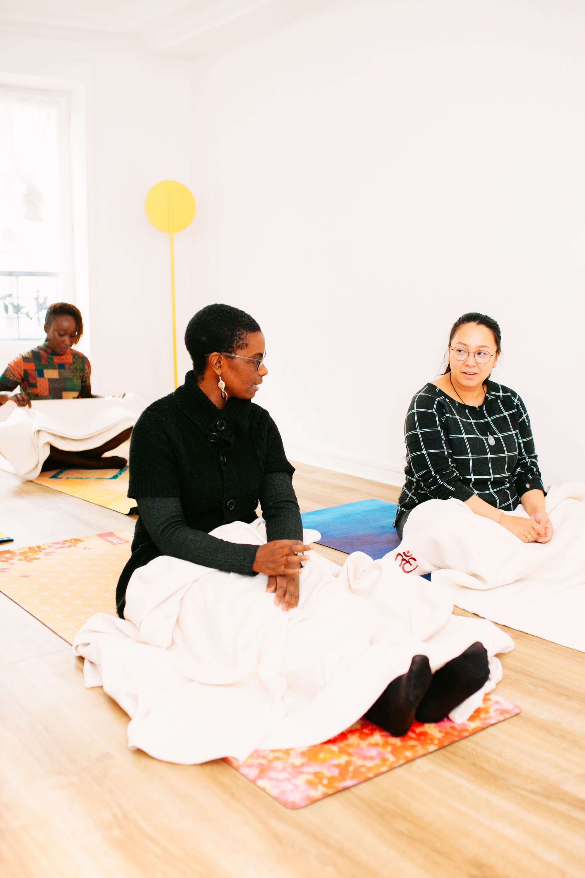 Participants attending a wellbeing workshop